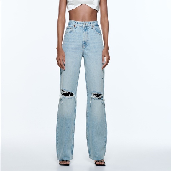 Zara Denim - Zara Wide Leg Jeans w rips
